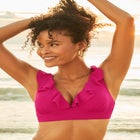 Ruffled Plunge V-Neck Bikini Top image number null