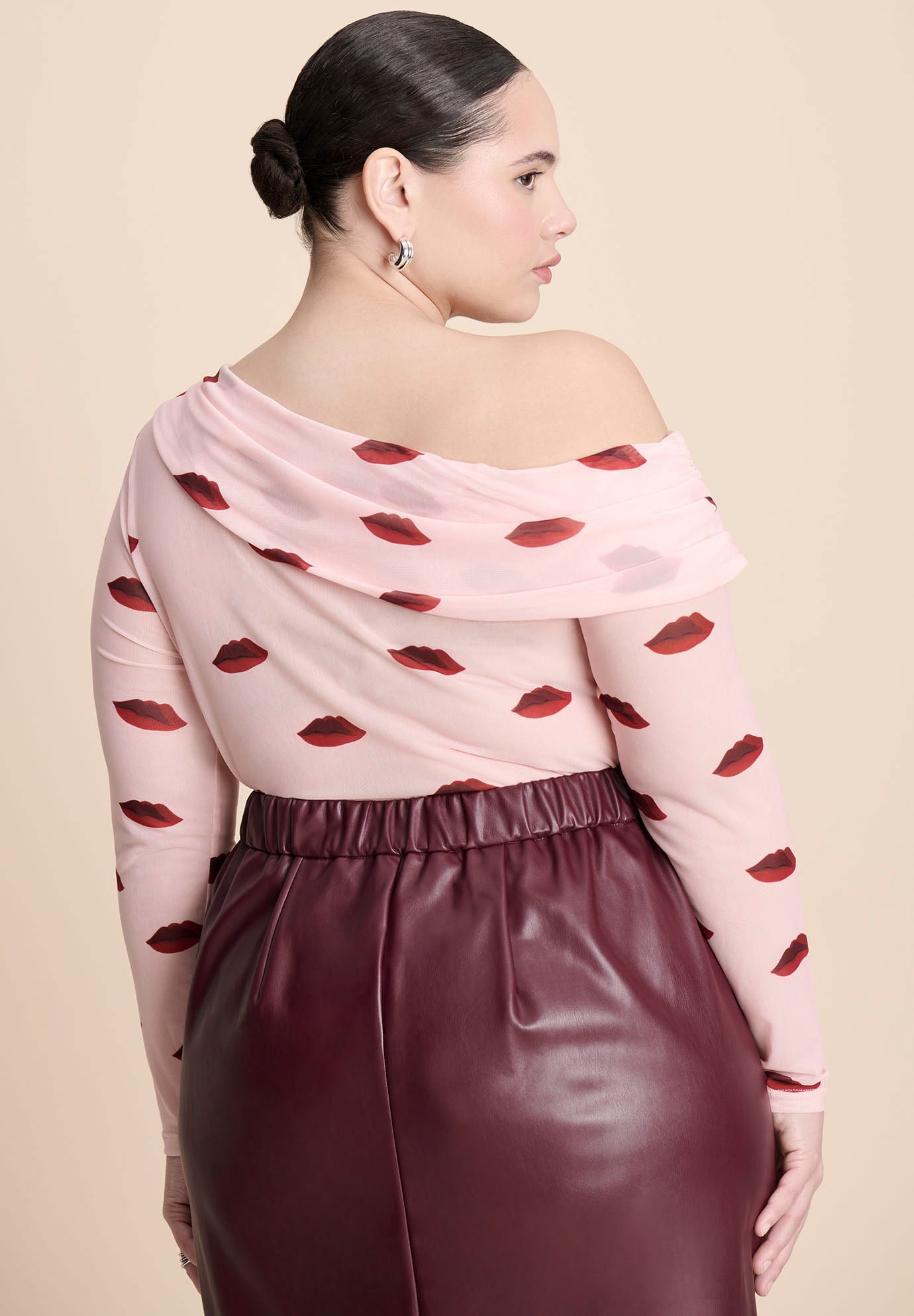 Lip Print Mesh Top image number 1