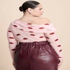 Lip Print Mesh Top image number null