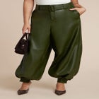 Belted Faux Leather Balloon Pant image number null