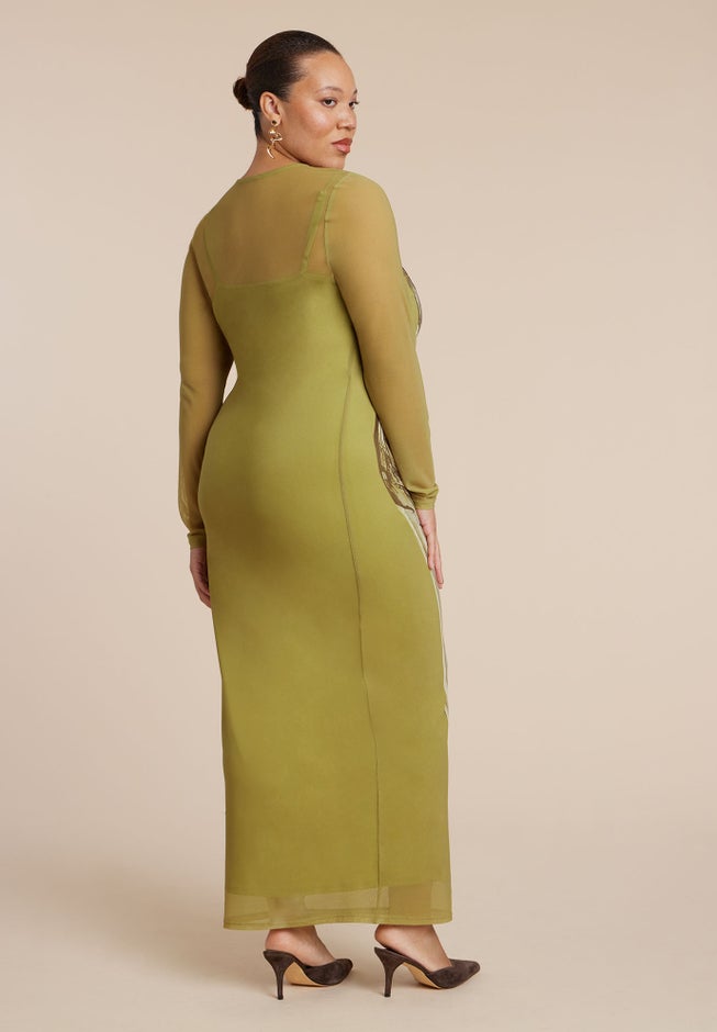 Printed Mesh Dress image number 4