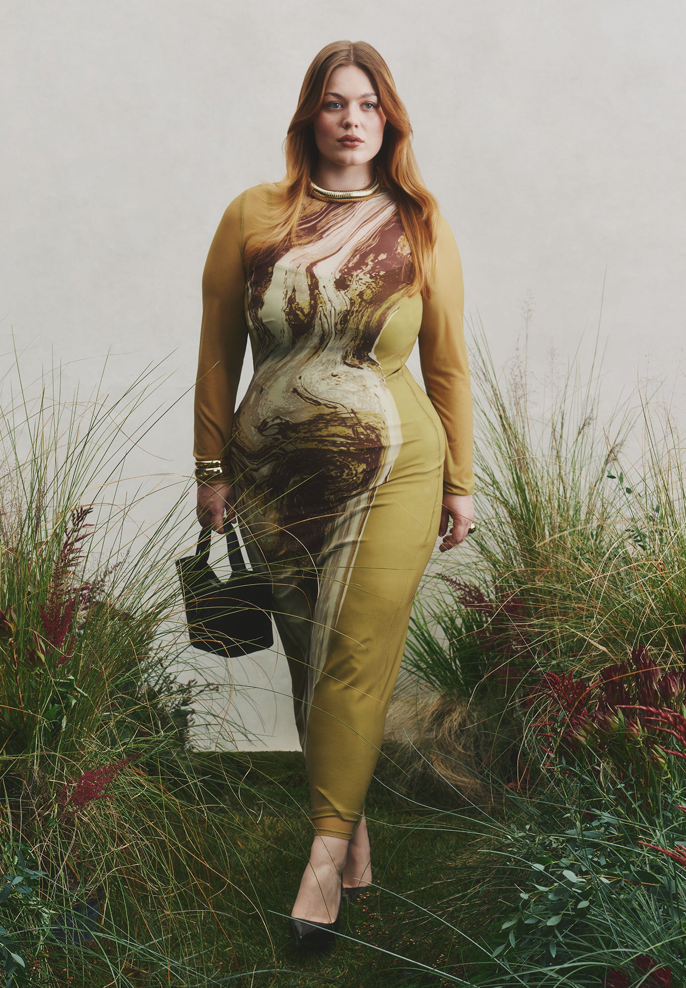 Printed Mesh Dress image number 0