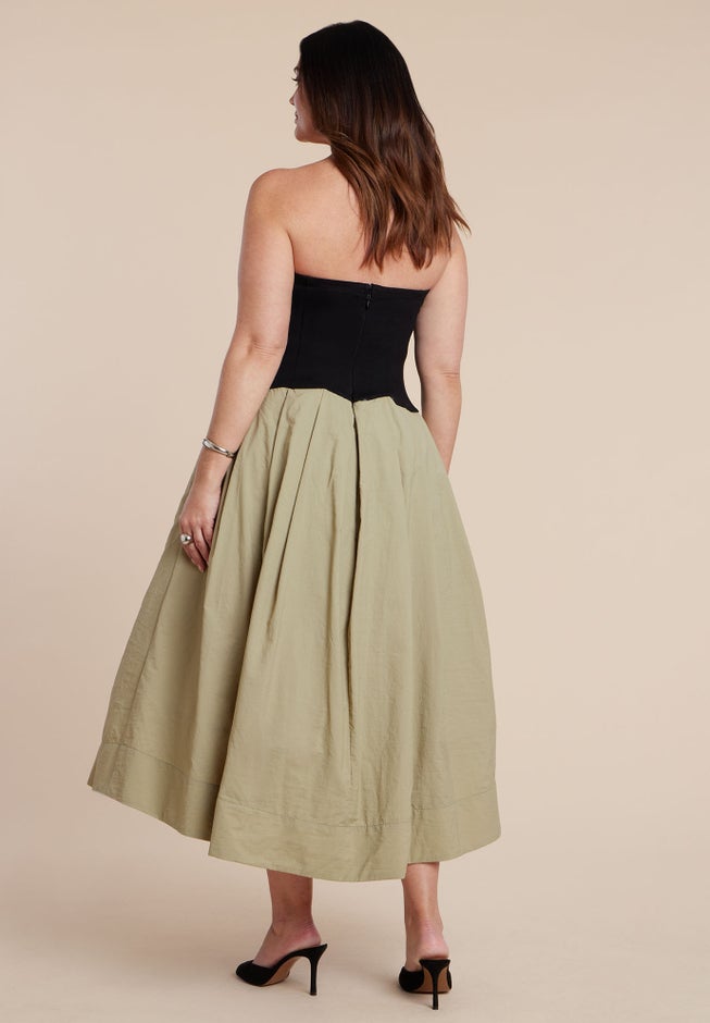 Strapless Combo Dress image number 4