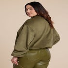 Faux Suede Bomber Jacket image number null