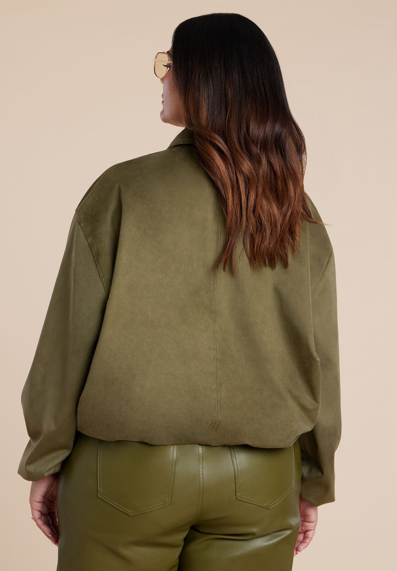 Faux Suede Bomber Jacket image number 2