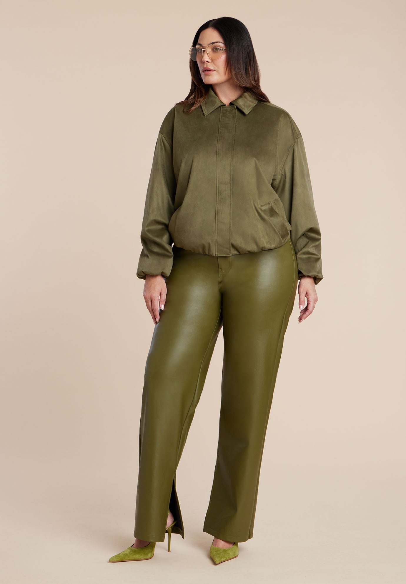 Faux Suede Bomber Jacket image number 3