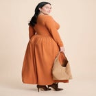 Plunge Neck Knit Dress image number null