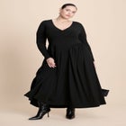 Plunge Neck Knit Dress image number null