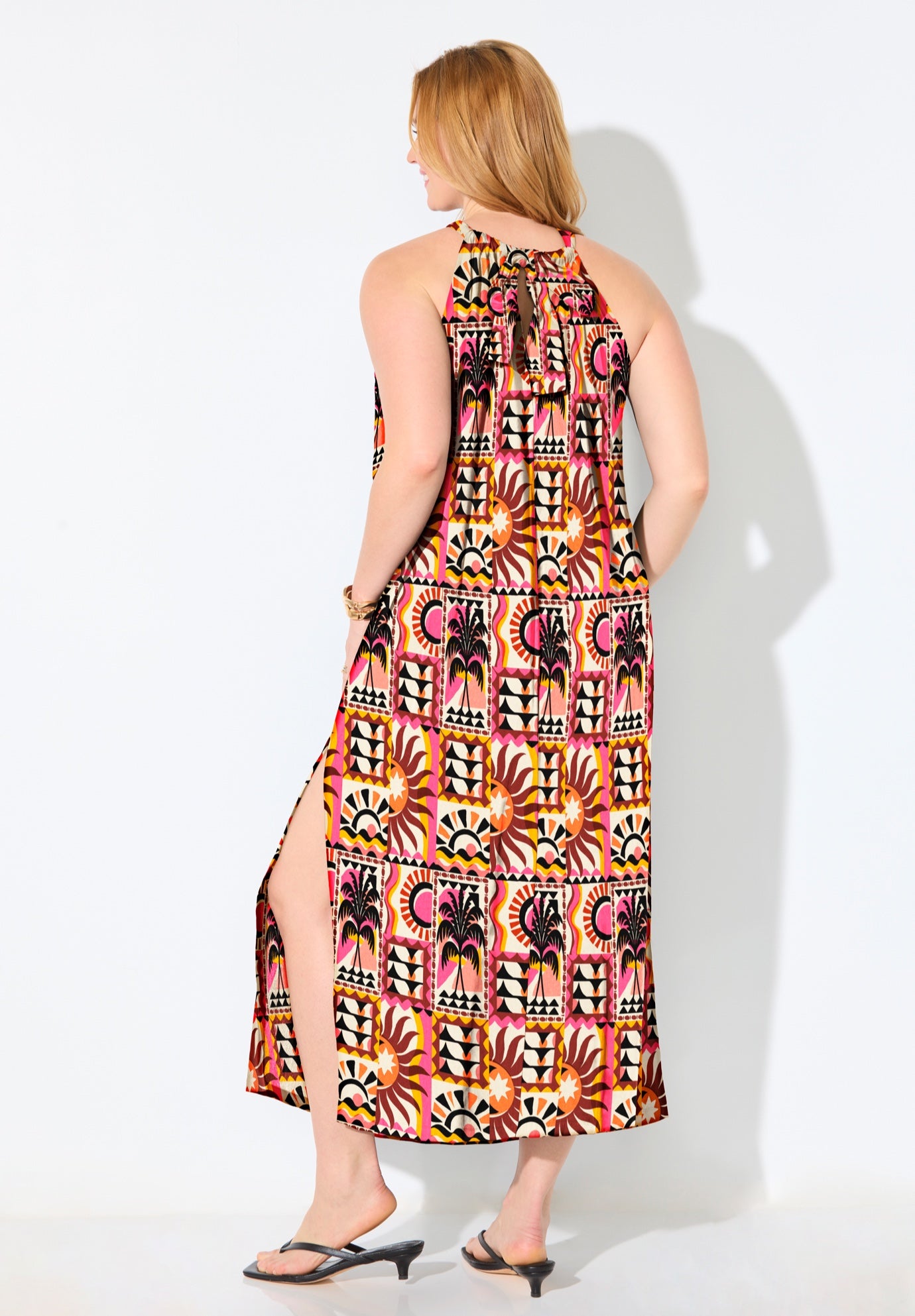 Cotton High Neck Maxi Dress Cover Up image number 1