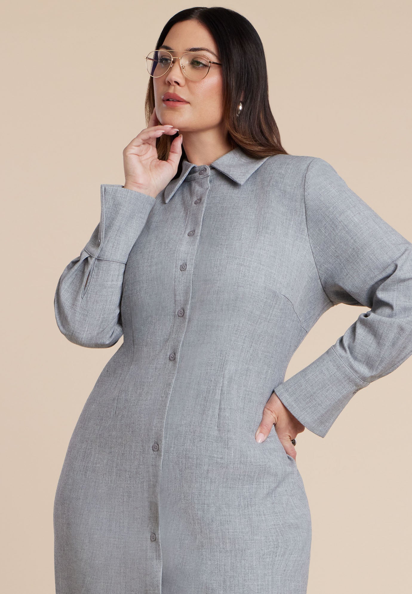 Collared Midi Dress image number 2