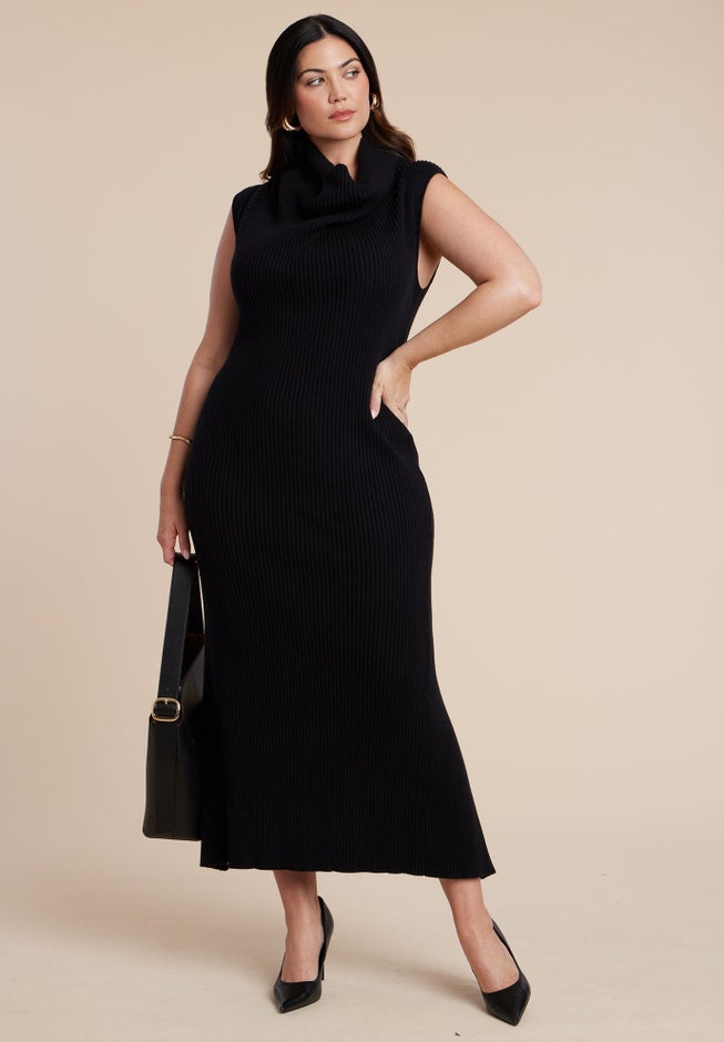Tall Neck Sweater Dress image number 1