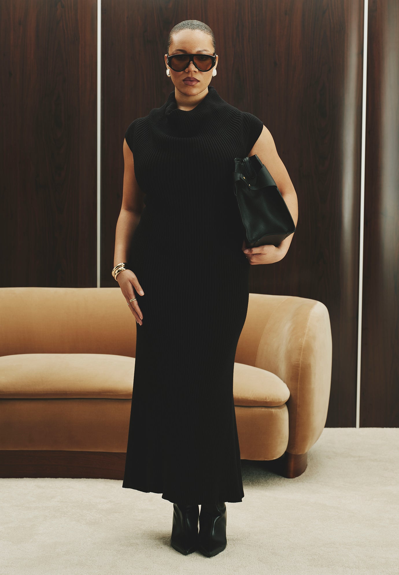 Tall Neck Sweater Dress image number 0