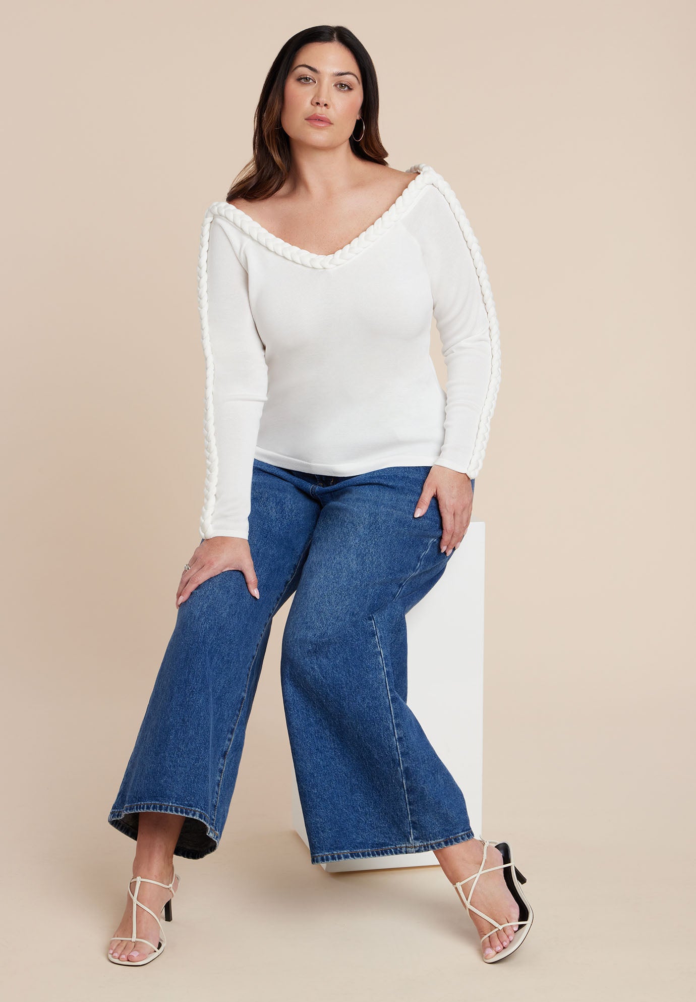 Extended Cable Detail Sweater image number 2