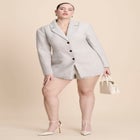 Highwaist Wool Blend Mini Suiting Short image number null