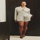 Highwaist Wool Blend Mini Suiting Short image number null