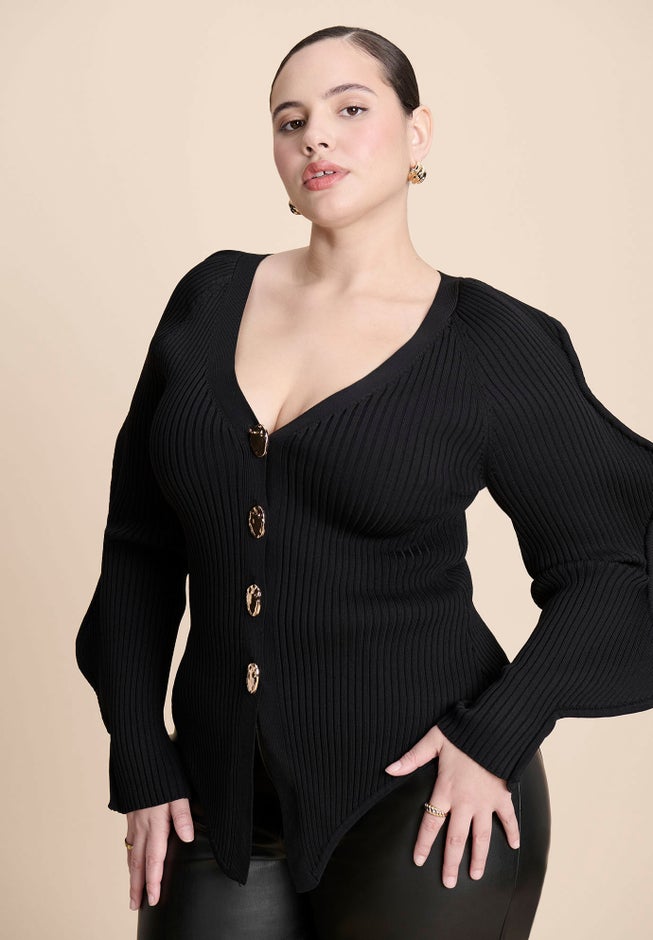 Rounded Sleeve Cardigan image number 1