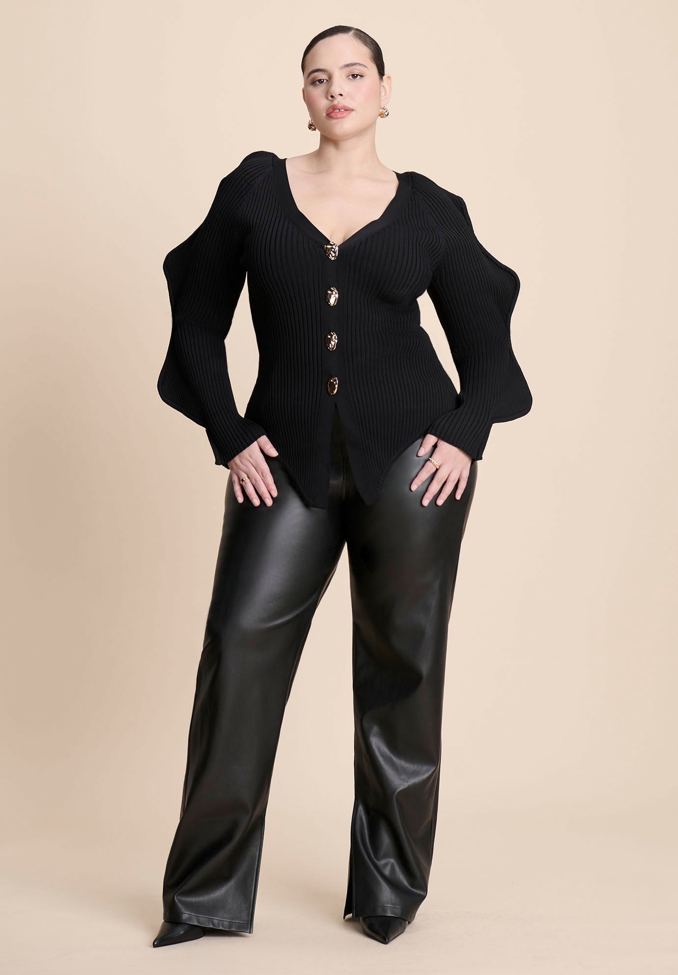 Rounded Sleeve Cardigan image number 4