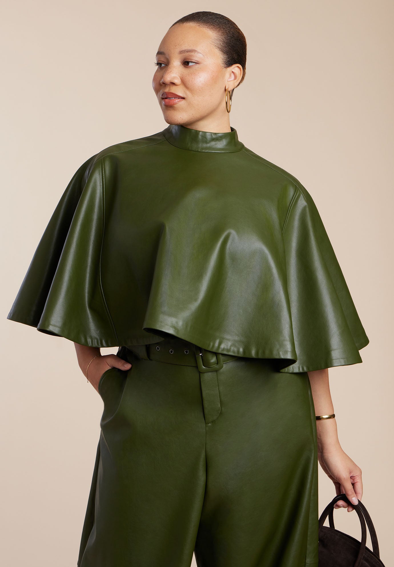 Faux Leather Cape Top image number 0