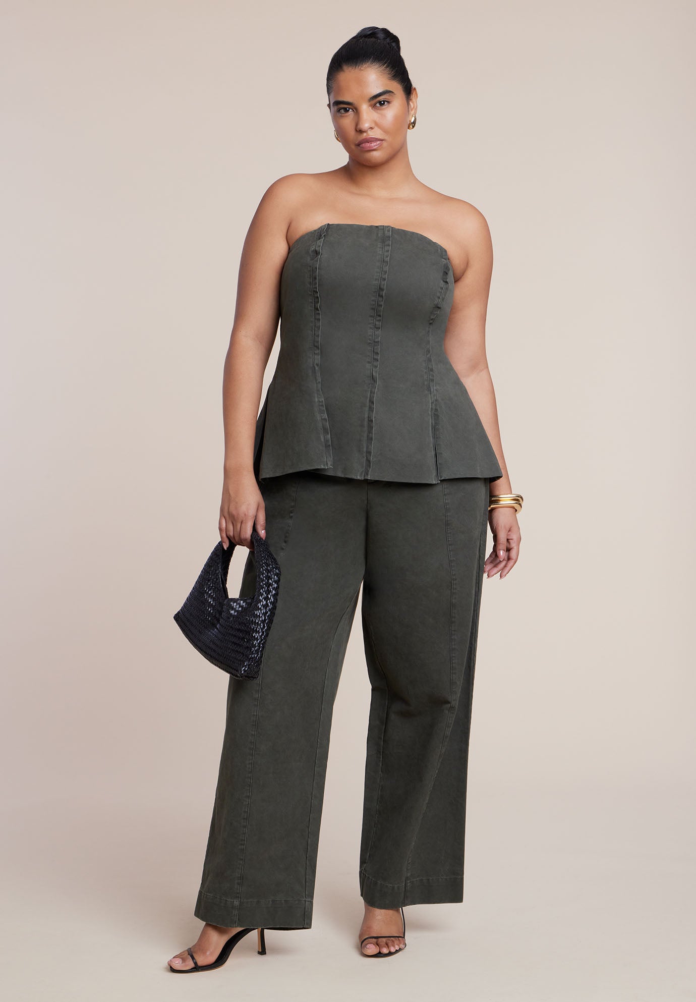 Seam Detail Strapless Top image number 2