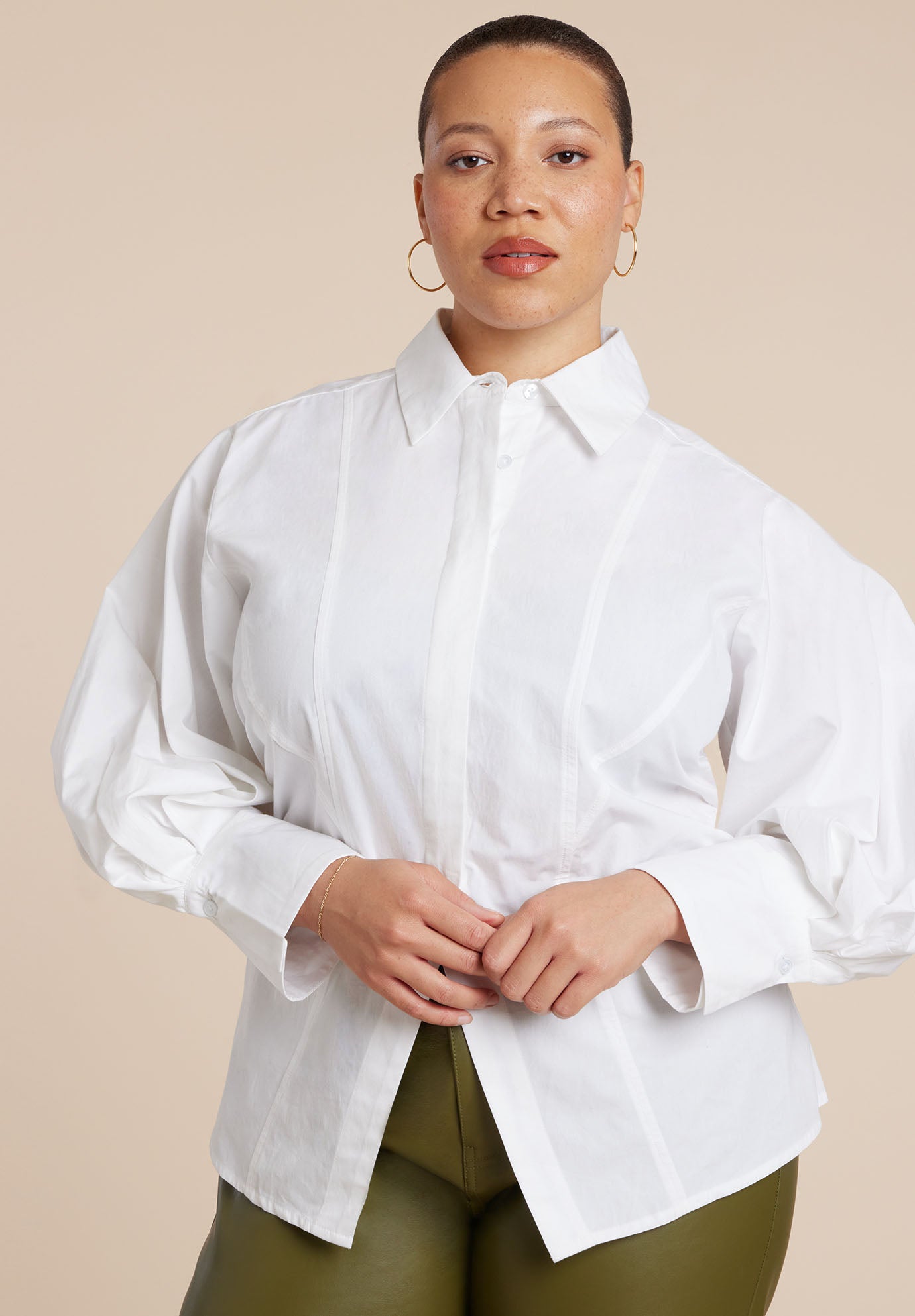 Button Up Cut Out Top image number 1