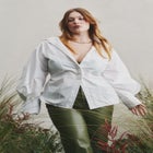 Button Up Cut Out Top image number null