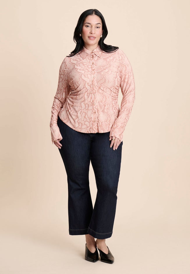 Printed Button Up Top image number 4