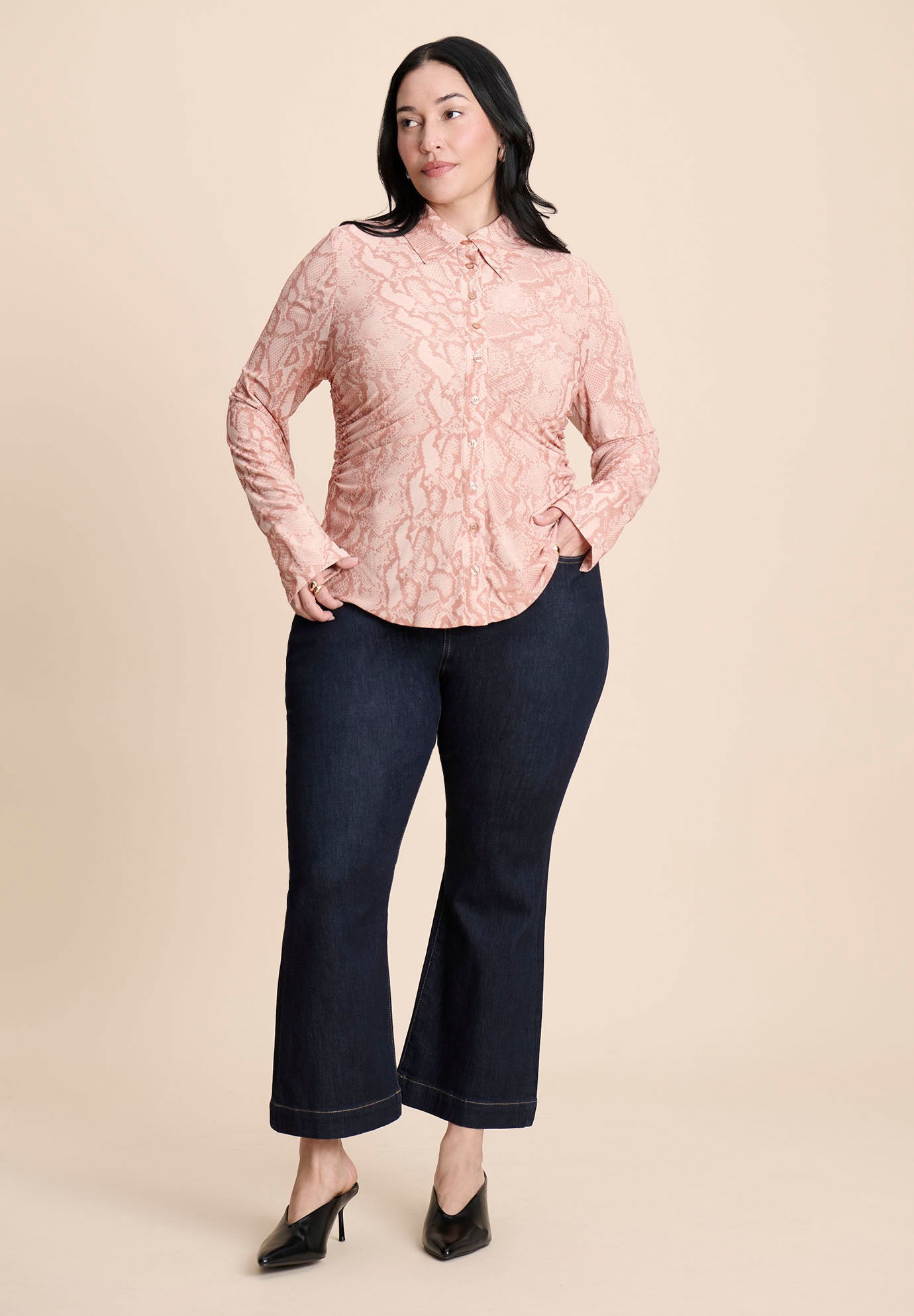 Printed Button Up Top image number 5