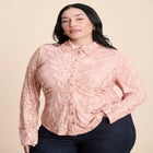 Printed Button Up Top image number null