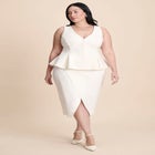 Button Up Peplum Vest image number null