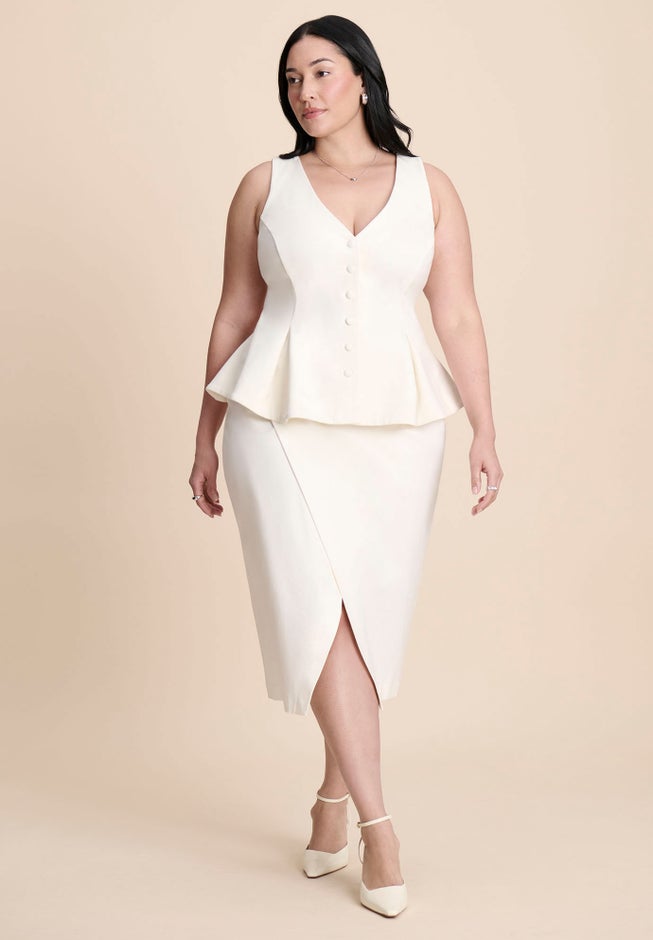 Button Up Peplum Vest image number 3