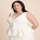 Button Up Peplum Vest image number null