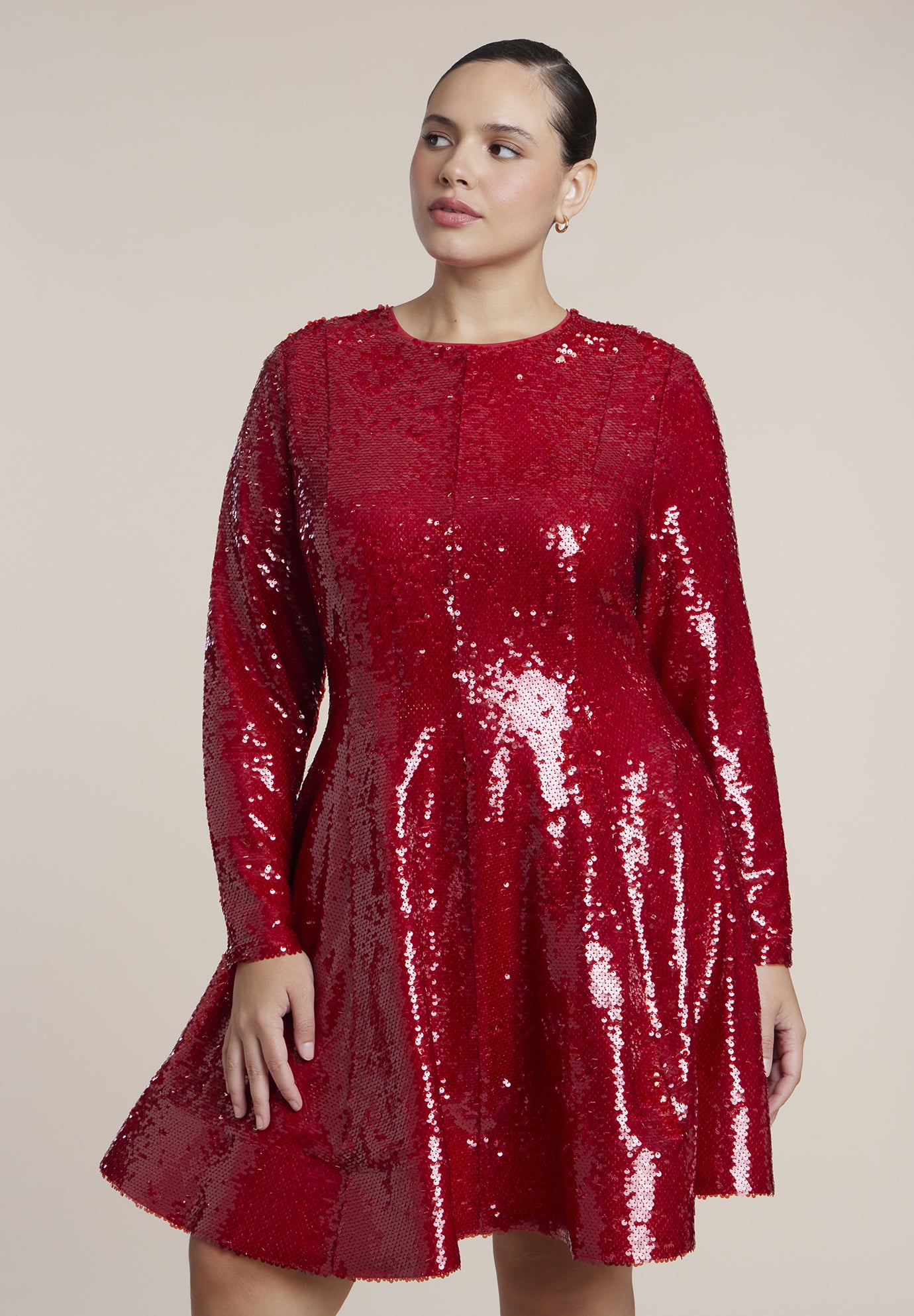 Paillette Flared Mini Dress image number 2