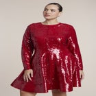 Paillette Flared Mini Dress image number 2