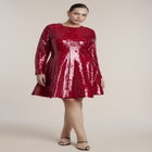 Paillette Flared Mini Dress image number 0