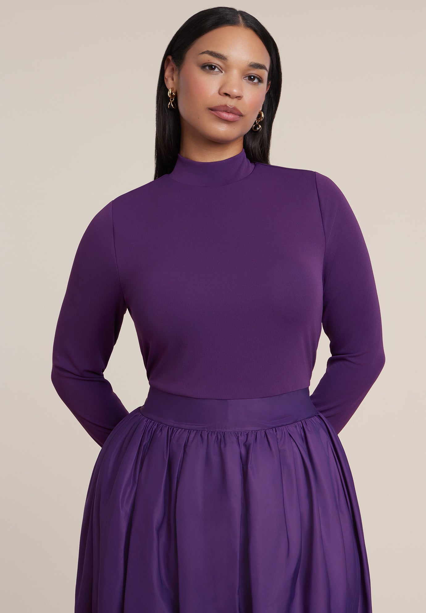 Knit & Taffeta Maxi Dress image number 2