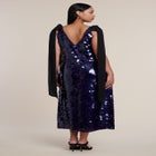 Tie-Detail Paillette Midi Dress image number 1