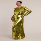 Sleeve Detail Pailette Gown image number null