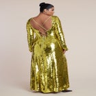 Sleeve Detail Pailette Gown image number null