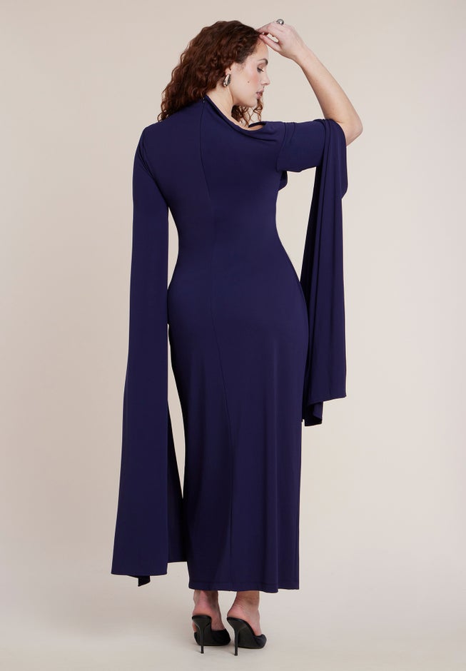 Cape Sleeve Draped Dress image number 1