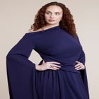 Cape Sleeve Draped Dress image number 2