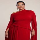 Cape Sleeve Draped Dress image number 2