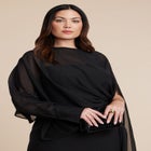 Flowy Sheer Cape Dress image number null