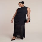 Combo Fabric Pleated Dress image number null