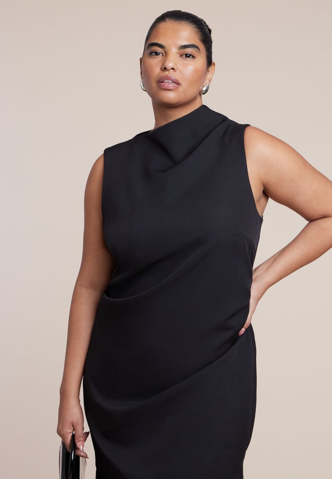 Combo Fabric Pleated Dress image number 4