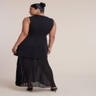 Combo Fabric Pleated Dress image number null