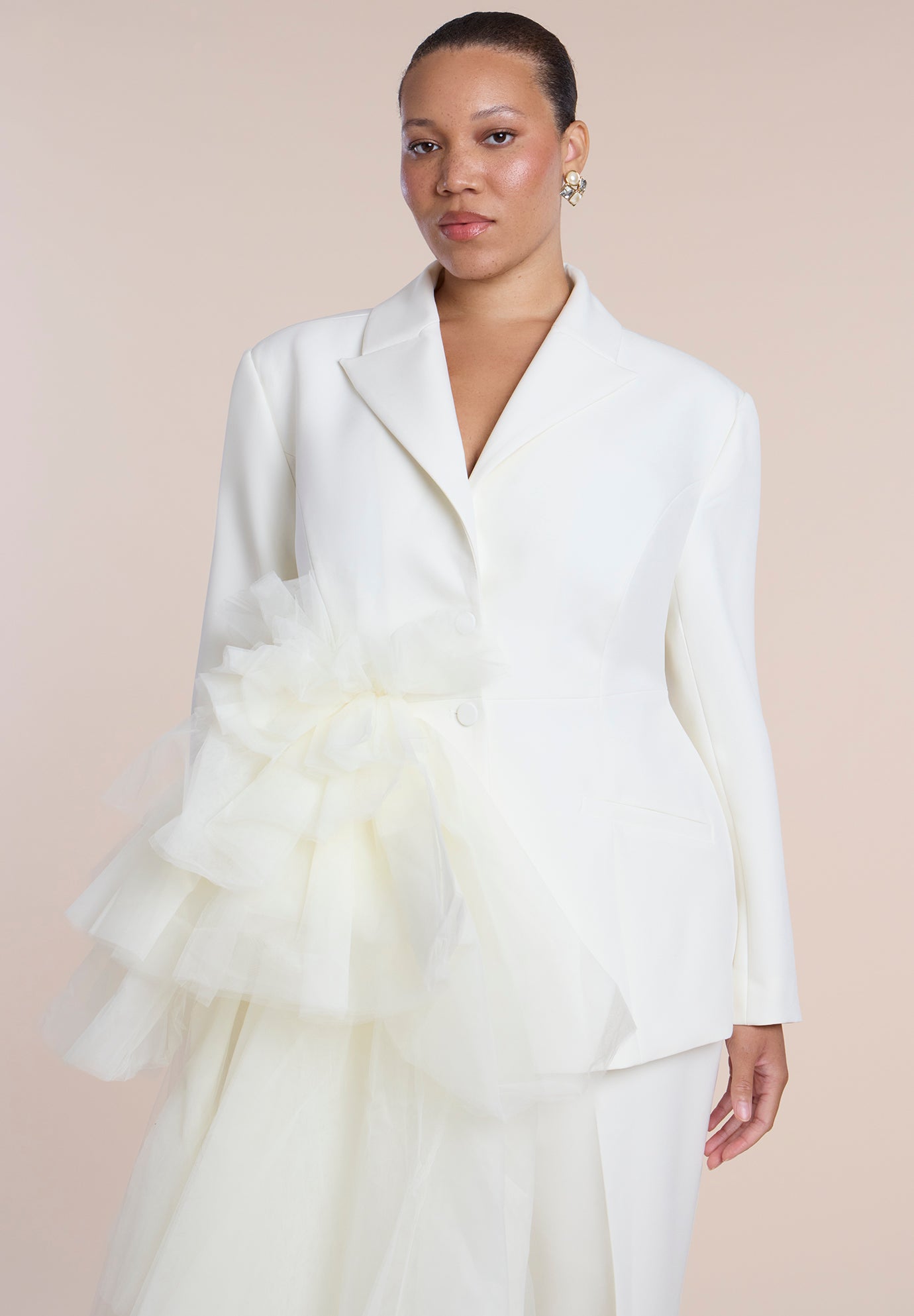 Dramatic Tiered Tulle Blazer image number 2