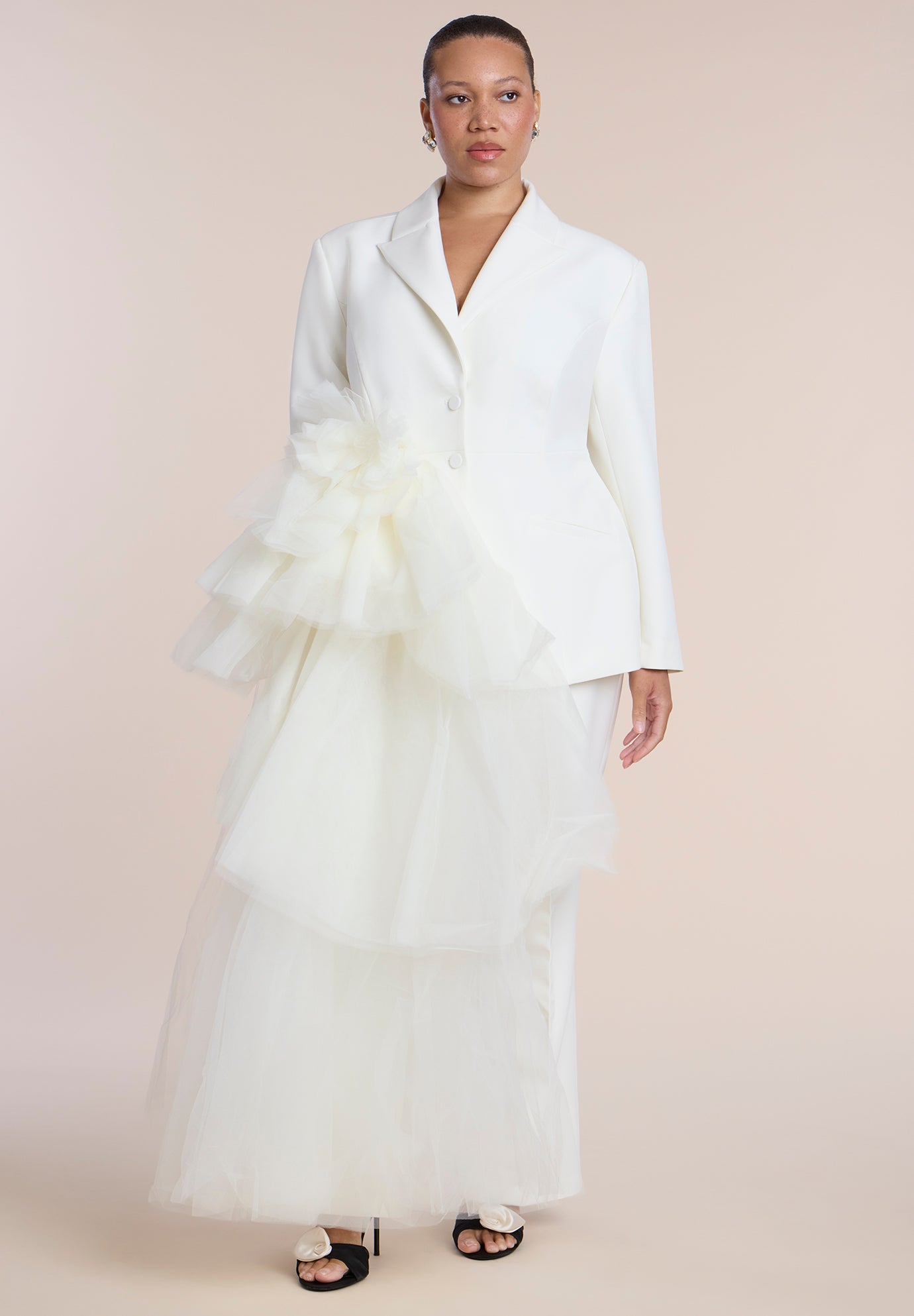 Dramatic Tiered Tulle Blazer image number 0