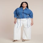 Lace Up Denim Jacket image number null