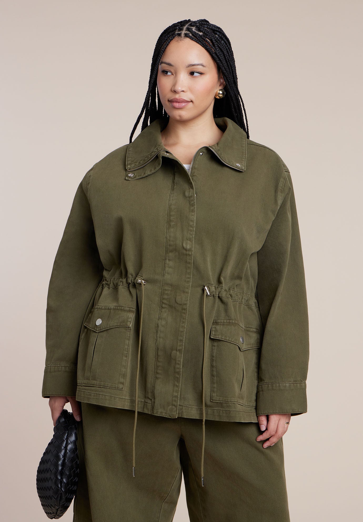 Drawstring Waist Cargo Jacket image number 1