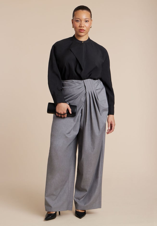 Draped Pleat Detail Trouser image number 3